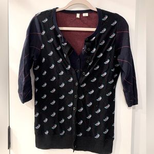 Anthropologie Moth Fox Striped Layered Cardigan S